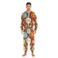 thumbnail image 3 of FORMRS Onesies Pajama for Adults Unisex Hoodie Winter Jumpsuit One Piece Sleepwear, Sizes S-2XL, Blooming Flowers, 3 of 7