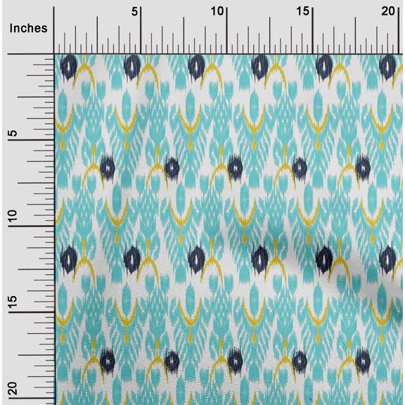 oneOone Organic Cotton Voile Fabric Tree Style Ikat Print Fabric By Yard 42 Inch Wide