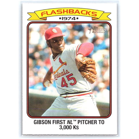 2023 Topps Heritage Baseball Flashbacks Bob Gibson St. Louis Cardinals BF-6 Baseball Card