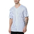 thumbnail image 3 of Toptie Sportswear Pinstripe Baseball Jersey for Men and Boy, Button Down Jersey-white black-XL, 3 of 6