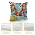 thumbnail image 4 of PRATYUS Hello Sunshine Pool Decorative Throw Pillow Covers, Happy Summer Duck Watermelon Swimming Ring Cushion Case Decor, Seasonal Home Decoration for Sofa Couch 12x12in, 4 of 5