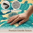 thumbnail image 6 of ODIKA Turtle Boho Ocean Mosaic Border Stained Entryway Teal Nautical Flowing Dynamic for Great Room, Indoor Open Concept, Large Living Low Profile Flatwoven, 6 of 7