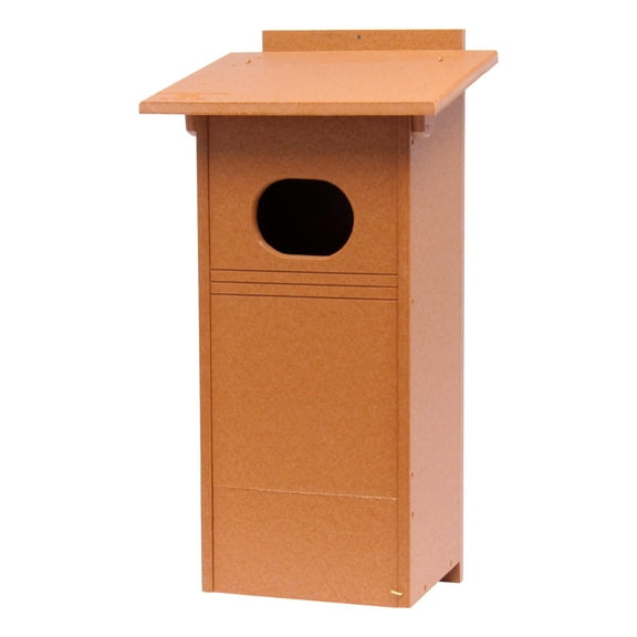 Amish-Made Post-Mount Wood Duck House, Eco-Friendly Poly-Wood Cedar