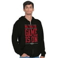 thumbnail image 3 of No Talkie Game is On Football Men's Big & Tall Graphic Zip Up Hoodie Brisco Brands 2X, 3 of 5