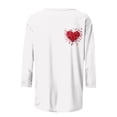 thumbnail image 5 of Penkiiy T-Shirt de la Saint-Valentin pour Femmes Manches 3/4 Col Rond Mignon Cœurs Graphiques T-Shirts Mode Décontractée Blouse 5TG Multicolore, 5 of 5
