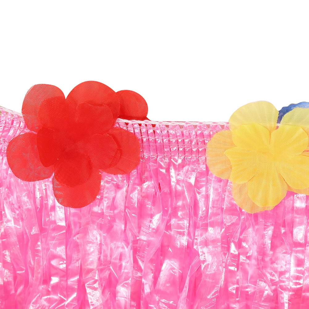 Table Skirt Grass Table Skirt Luau Table Skirt Colorful Flower Summer