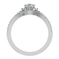 thumbnail image 3 of Wedding Ring Set Solitaire Enhancer Look Diamond Bands 14K White Gold (Moissanite Center), 3 of 5