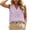 Purple, variant on LEAVINGSUO Tank Tops for Women Solid Color V-Neck Sports Sleeveless Blouse Loose-fitting Openwork Lace Tops Black S