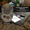 thumbnail image 3 of 5-Piece Outdoor Patio Dining Set,Wicker Furniture Dining Set with Umbrella Hole,Foldable Outdoor Table and Chairs for Patio, Lawn, Garden,Brown, 3 of 8