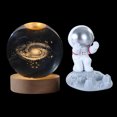 thumbnail image 2 of Bola de cristal de astronauta de galaxia planetaria luminosa con luz de noche de empuje manual de astronauta Fuente de alimentación USB para mantener el calor / luz de noche rgb regalo para Wmkox8yii  gf7609, 2 of 7