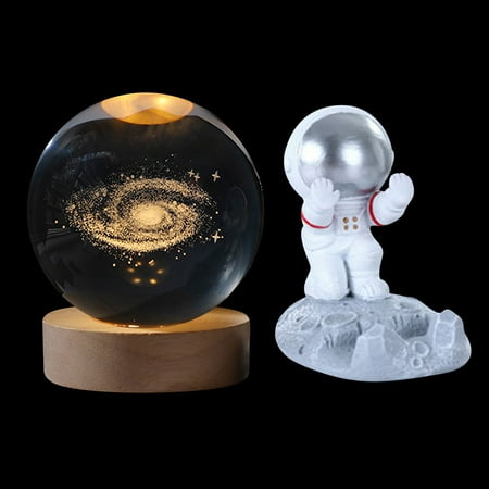 

Christmas Clearance! SuoKom Luminous Planetary Galaxy Astronaut Crystal Ball with Astronaut Hand Push Night Light Usb Power Supply to Keep Warm/Rgb Bedside Light Children’S Gift