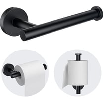 Toilet Paper Holder Wall Mount - Sturdy Round Matte Black Toilet Paper Holder for Mega Roll, Premium 304 Stainless Steel Toilet Paper Roll Holder for Bathroom, Washroom, Black