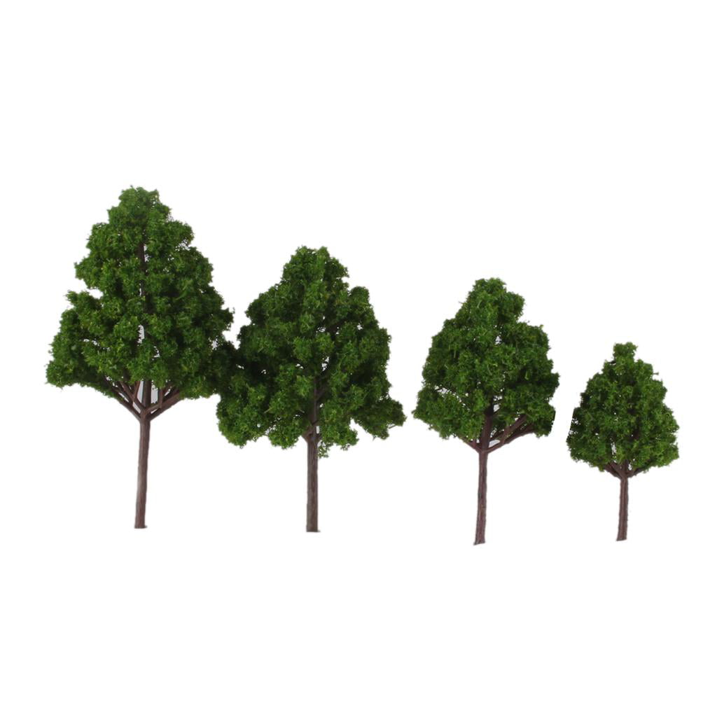 Mini Grass Mat Lawn+Cypress Tree Models 7-11cm HO OO N for RR Scenery Build 