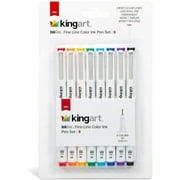 KINGART INKLINE 8 Colors 0.5 mm Micro-Pen Fineliner Pen Set Ink Pens, Fine Point Liner Pen, Multi-liner Great for Artist Sketching, Lettering, Journaling, Calligraphy, Drawing