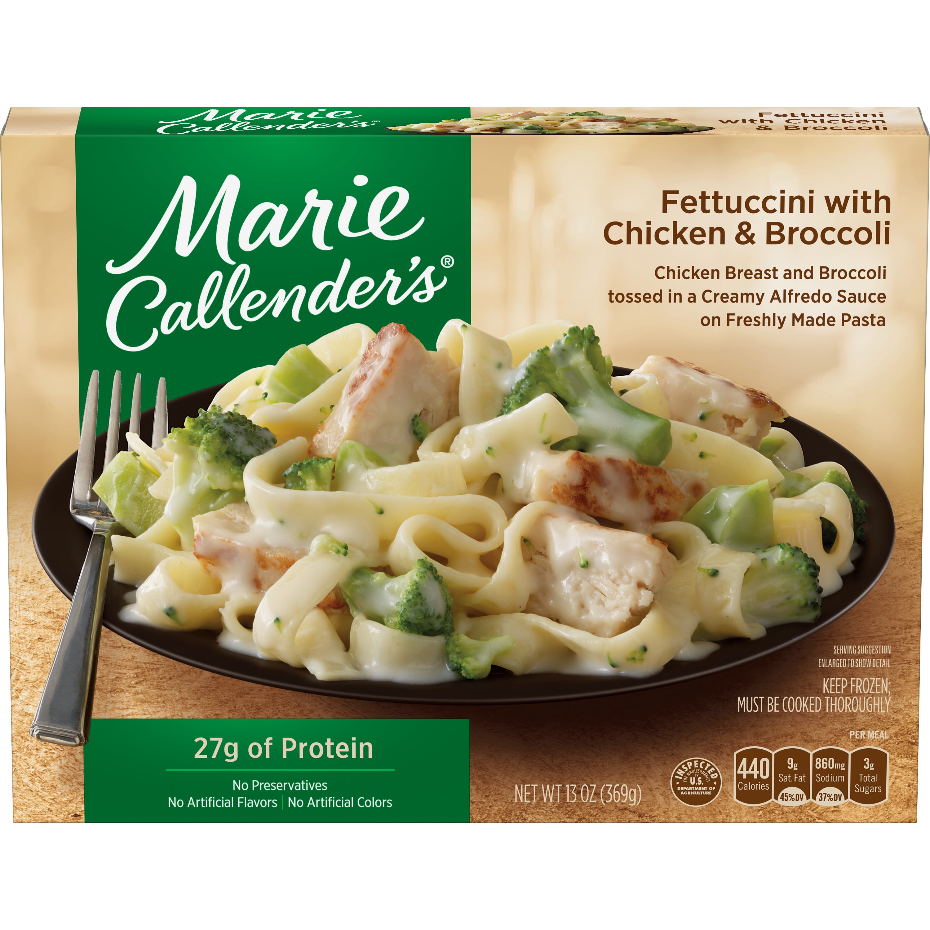 Marie Callenders Frozen Dinner Fettuccini with Chicken & Broccoli 13 Ounce - Walmart.com ...