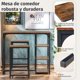 thumbnail image 3 of HOMYLIN Mesa de Bar y 2 Banco Juego de 3 Piezas, Mesa 100cm con 3 Niveles de Almacenamiento, Taburetes Set 2 para Cocina, Salón, Pub o Restaurante, Marrón, 3 of 6