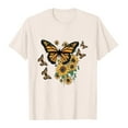 thumbnail image 3 of Women's Dandelion T Shirts Cute Wildflower Graphic Tees Funny Butterfly Print Summer Casual Short Sleeve Tee Tops, 3 of 6