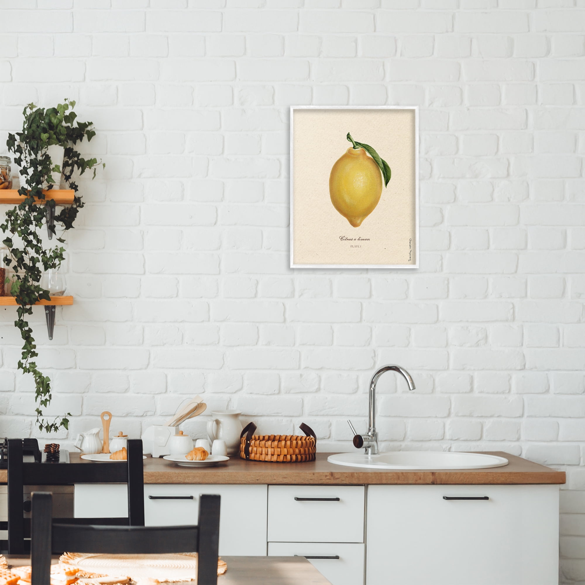 Stupell Industries Lemon Fruit Portrait White Framed Giclee Art, design by Danielle Murray