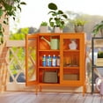 thumbnail image 6 of YLCW Orange Metal Cabinet,Metal Locker Storage Cabinet with Mesh Doors and Shelves,3-Tier Office Cabinet,Metal Storage Cabinet,Liquor Cabinet,Sideboard for Home Office,Kitchen,Coffee Bar, 6 of 6