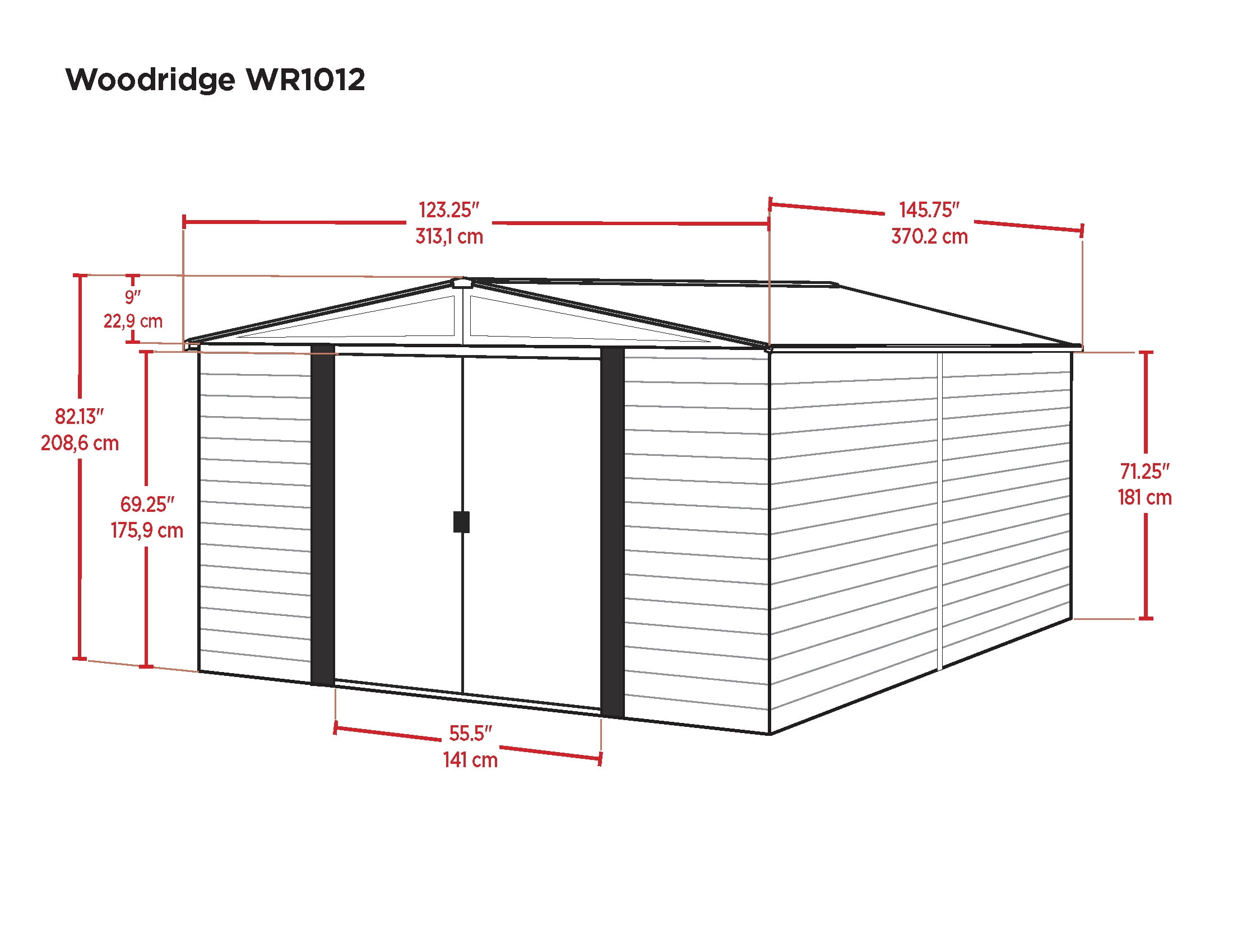 Woodridge 10 X 12 Ft. Steel Storage Shed Woodgrain