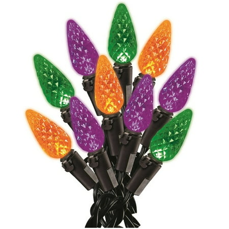 Celebrations 31326-71 LED C6 Lighted Halloween Lights, 50 Count, Assorted Colors