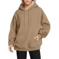 thumbnail image 1 of IMENGL Solid Color Plush Thick Raglan Sleeve hooded sweater Autumn Winter, Yellow M, Size M-2XL, 1 of 2