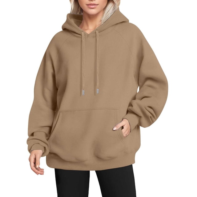 IMENGL Solid Color Plush Thick Raglan Sleeve hooded sweater Autumn Winter, Yellow M, Size M-2XL
