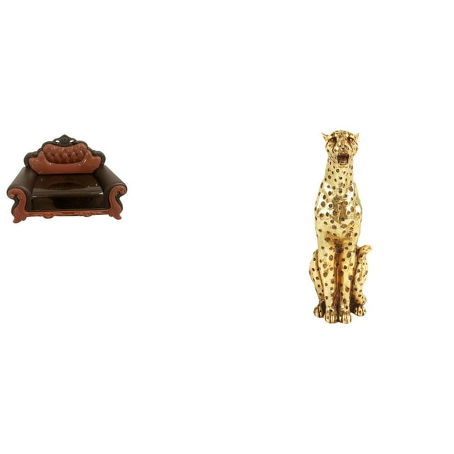 Sofá Miniatura, Sillón, Modelo De Guepardo Dorado, Escultura De Animal, Accesorio DIY, Muebles, Mesa De Habitación, Centro De Mesa, Adorno Para Oficina, Decoración Del Hogar