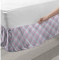 thumbnail image 2 of Geometric Bed Skirt, Square Checkered Colorful Plaid Modern Pattern Spring Colors Abstract Print, Elastic Bedskirt Dust Ruffle Wrap Around for Bedding Decor, 4 Sizes, Pink Pale Blue, by Ambesonne, 2 of 2