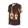 thumbnail image 3 of Gaeub Fall Gnomes Men's Basketball Short Sleeves, Beach Vacation T-Shirt, Fitness Short-Sleeve, Printed Pattern with Buttons - Small, 3 of 9