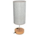 thumbnail image 1 of Touch Control Table Nightstand Lamp LED 3 Gear Dimmable 2 USB Ports Bedside Desk Light US Plug 110V Gray Lampshade, 1 of 12