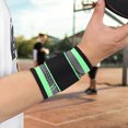 thumbnail image 4 of 2PCS Wrist Brace Wrist Wraps Compression Wrist Strap, Wrist Support for Work Fitness (Green) - L, 4 of 5