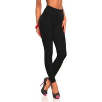 Povozer Women's Stretch Pants - Dressy Leggings with Butt Lift(Black,M)
