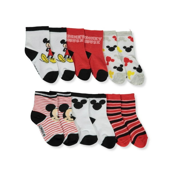 Disney Mickey Mouse Boys' 6-Pack Socks - red/multi, 6 - 12 months ...