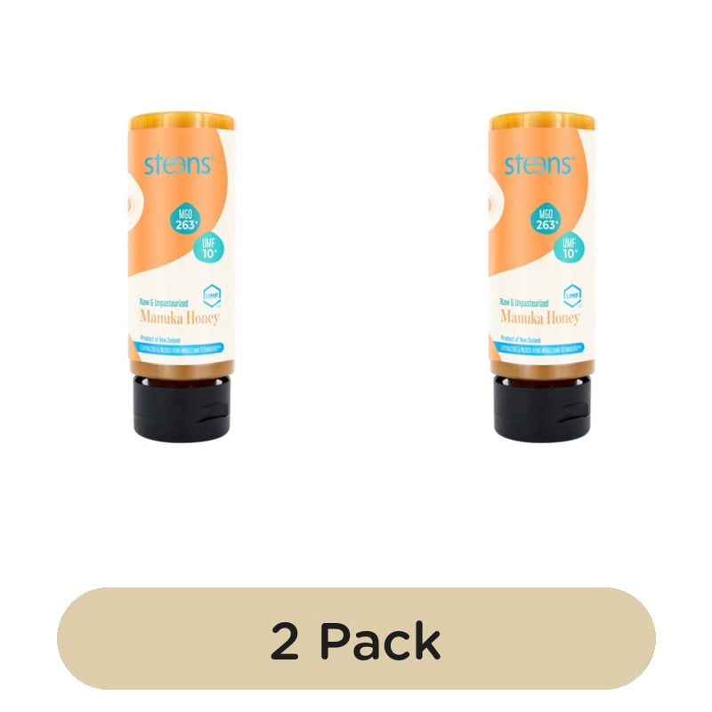Steens MGO263 (UMF10) Manuka Honey SQUEEZY 340g, British Import (Pack of 2)