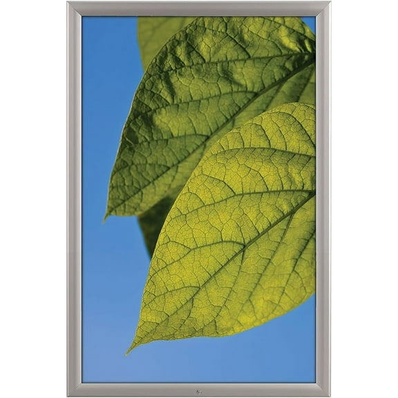 Lockable Weatherproof Frame 24'' X 36" Inches Poster Size ,1.38" Aluminium Profile, Black and Silver Color, Mitred Corner (Black)