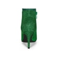 thumbnail image 2 of BLISSFUL STEP Women's Stiletto Heels Glitter Pointed Toe Ankle Boots Zipper Booties Green 9.5, 2 of 7