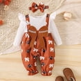 thumbnail image 2 of Jamsmile Newborn Girls Outfits Sets 2 Piece Long Sleeve Bowknot Tops With Romper Playwear 3 Piece Infant Girls Daily Wear, 2 of 6