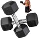 thumbnail image 1 of Mancuernas Hexagonales con Revestimiento de Goma, Mancuernas Hexagonales 2 piezas, Disponible en Varios Pesos, Ideales para Entrenamiento de Cuerpo Completo, Entrenamiento de Fuerza (20LB), 1 of 9