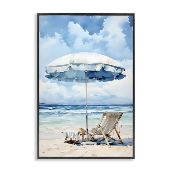 Stupell Industries Contemporary Calm Ocean Waves Vacation Black Framed Giclee Art, 12 x 18, by LSR Design Studio