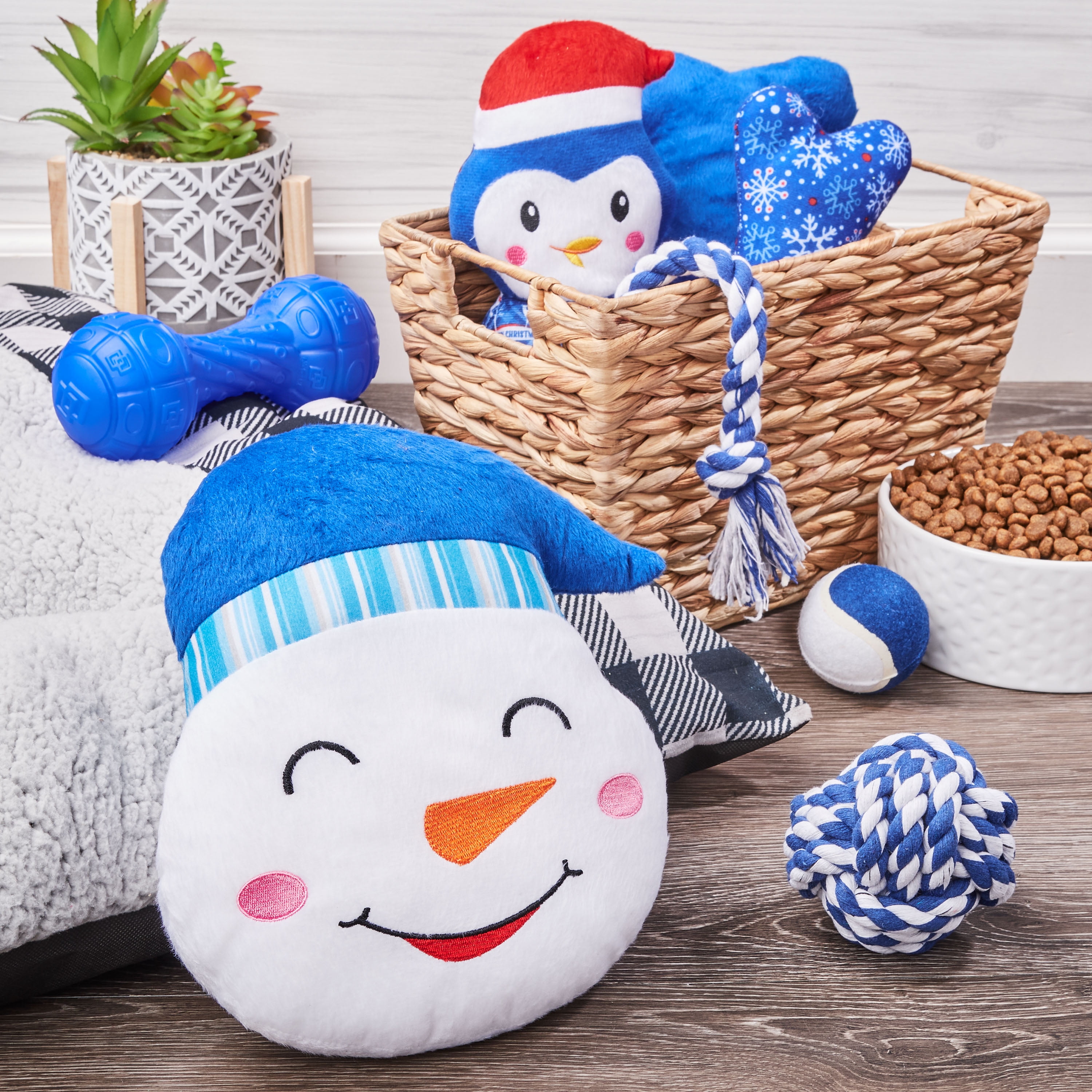 Holiday Time Dog Toy Stocking, Small, Blue