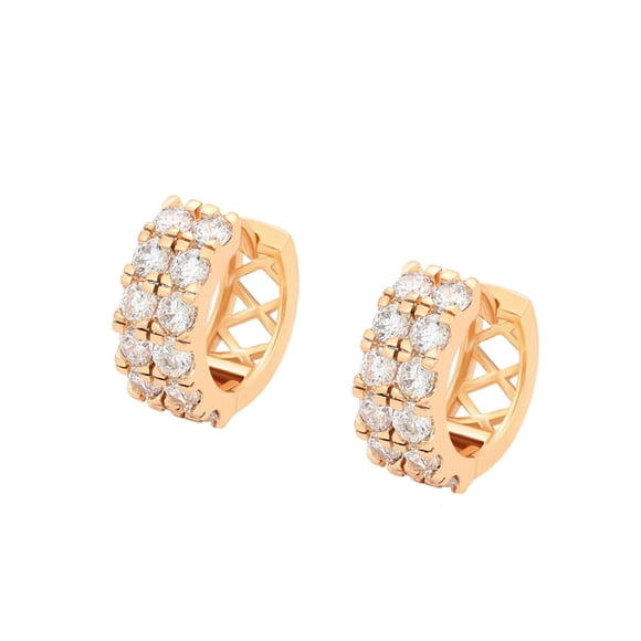 Hermosas Arracadas Con Brillantes Cristales Oro 18K Laminado dorado Unitalla