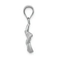 thumbnail image 2 of 14k White Gold White Brushed & Diamond-cut Plumeria Pendant, 2 of 5