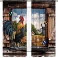 thumbnail image 2 of Chicken Curtains for Kitchen, Rustic Farm Animals Rooster Country Farmhouse Cottage Style Window Treatments Drapery for Cafe Bedroom Living Room 2 Panel Sets, 42"x63" Inch, 2 of 6
