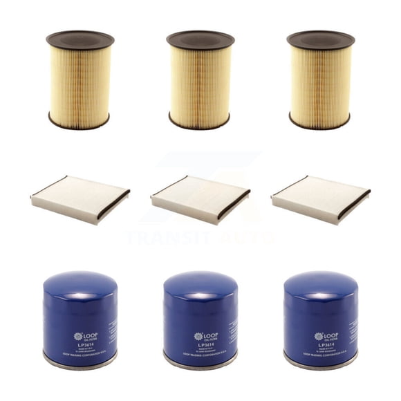 PUR 3x Air + 3x Cabin + 3x Engine Oil Filter (9 Total) Kit for Car Ford Escape Focus Lincoln MKC Transit Connect KFM-101414