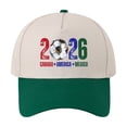 thumbnail image 3 of 2026 Soccer Fan Baseball Cap, Printed USA Canada Mexico Flags Hat, Adjustable Unisex Sporty Dad Hat for Men and Women, Casual Daily Wear Cap Green, 3 of 5