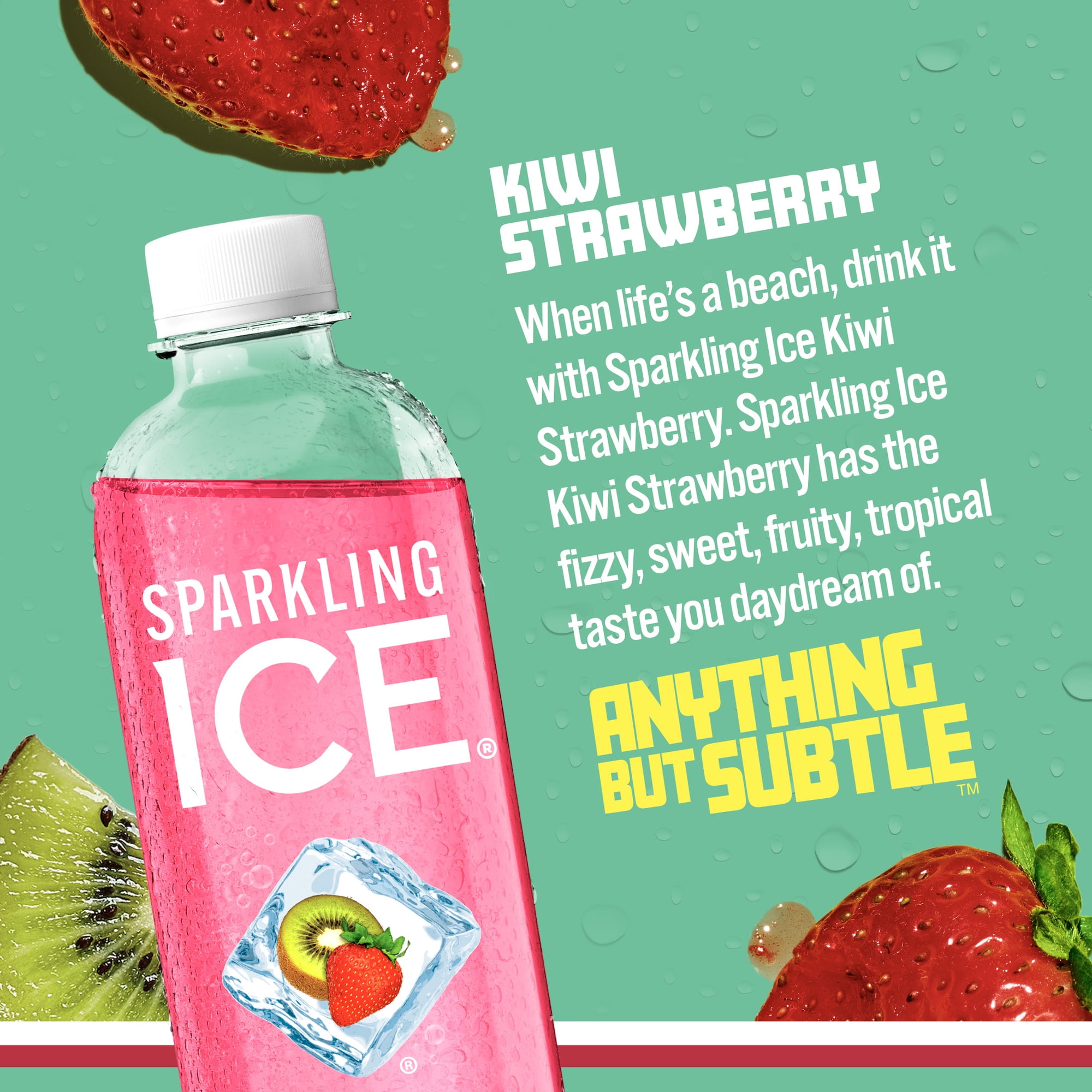 Sparkling Ice® Naturally Flavored Sparkling Water, Kiwi Strawberry 17 Fl oz