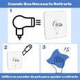 thumbnail image 3 of 24 piezas de clavos adhesivos para pared, ganchos sin clavos transparentes, soportan hasta 13 libras, impermeables, reutilizables, ideal para cocinas, baños y superficies lisas, 3 of 7