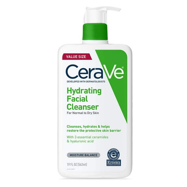 CeraVe Hydrating Facial Cleanser Moisturizing NonFoaming Face Wash with