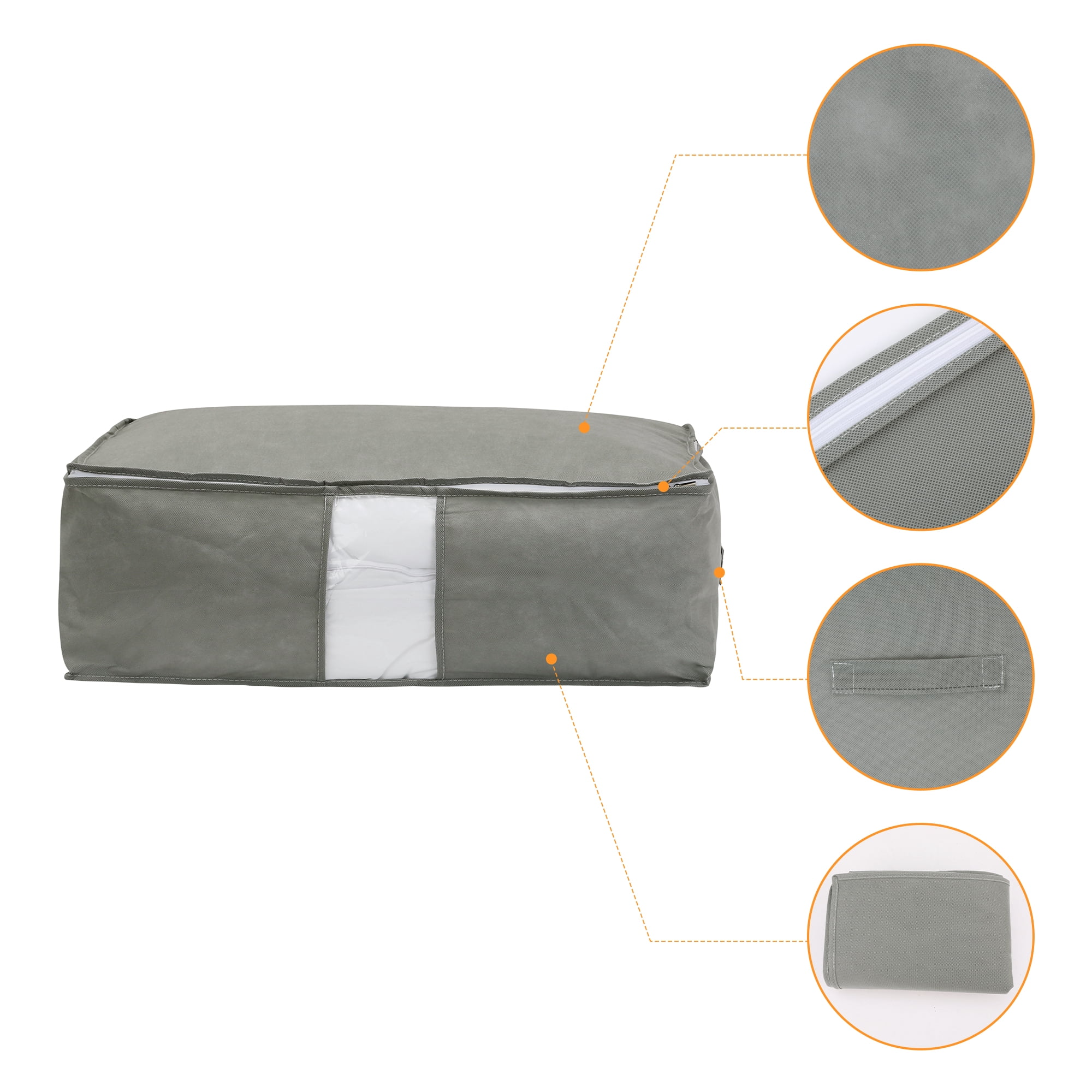 Unique Bargains 1 Pack Clothes Storage Bags Moving Bags Gray 25*17*8in